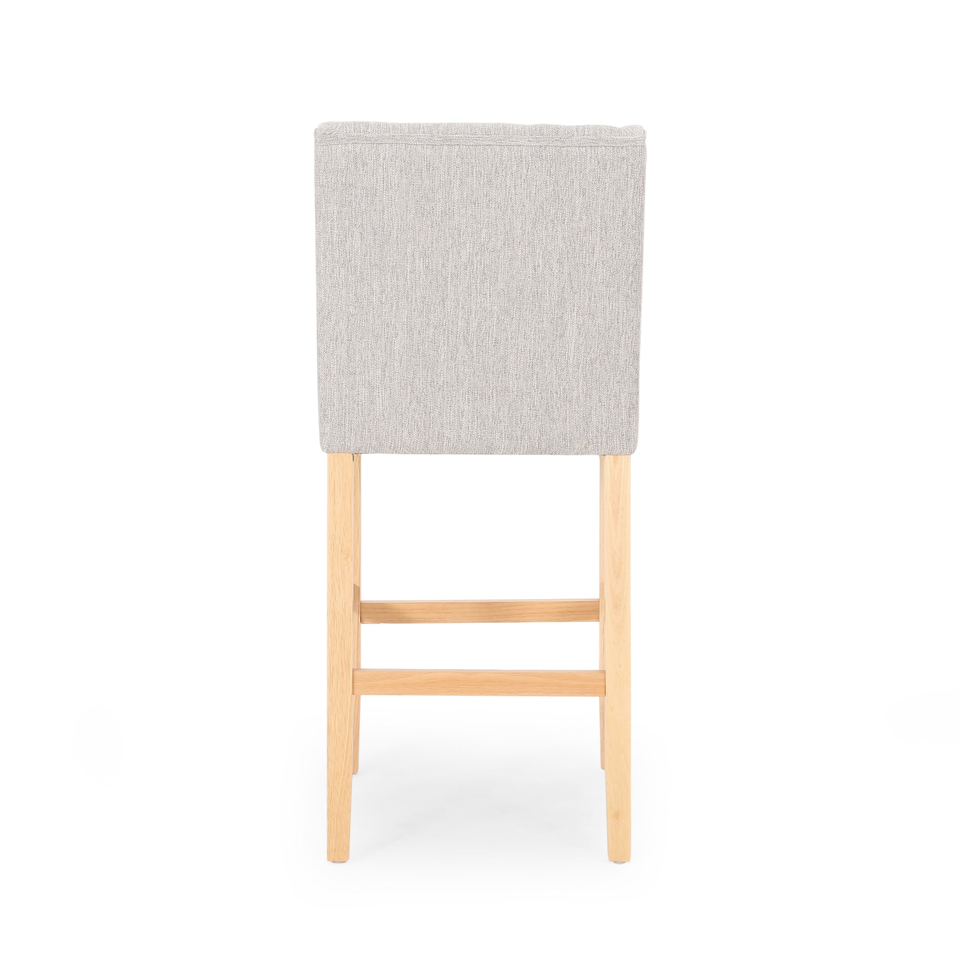 Vienna Contemporary Fabric Tufted Wingback 31 Inch Counter Stools, Set Of 2, Light Grey And Natural Light Grey Natural Fabric