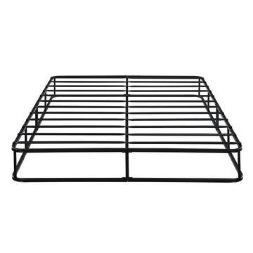 California King Mattress Foundation 1Pc Black Metal Frame With Textured Fabric Cover California King Black Bedroom Metal