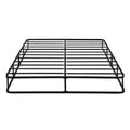 Eastern King Mattress Foundation 1Pc Black Metal Frame With Textured Fabric Cover King Black Bedroom Metal
