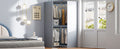 Polygon Corner Wardrobe, Gray Gray Particle Board