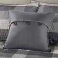 6 Piece Reversible Plaid Daybed Cover Set Grey Daybed Grey Polyester