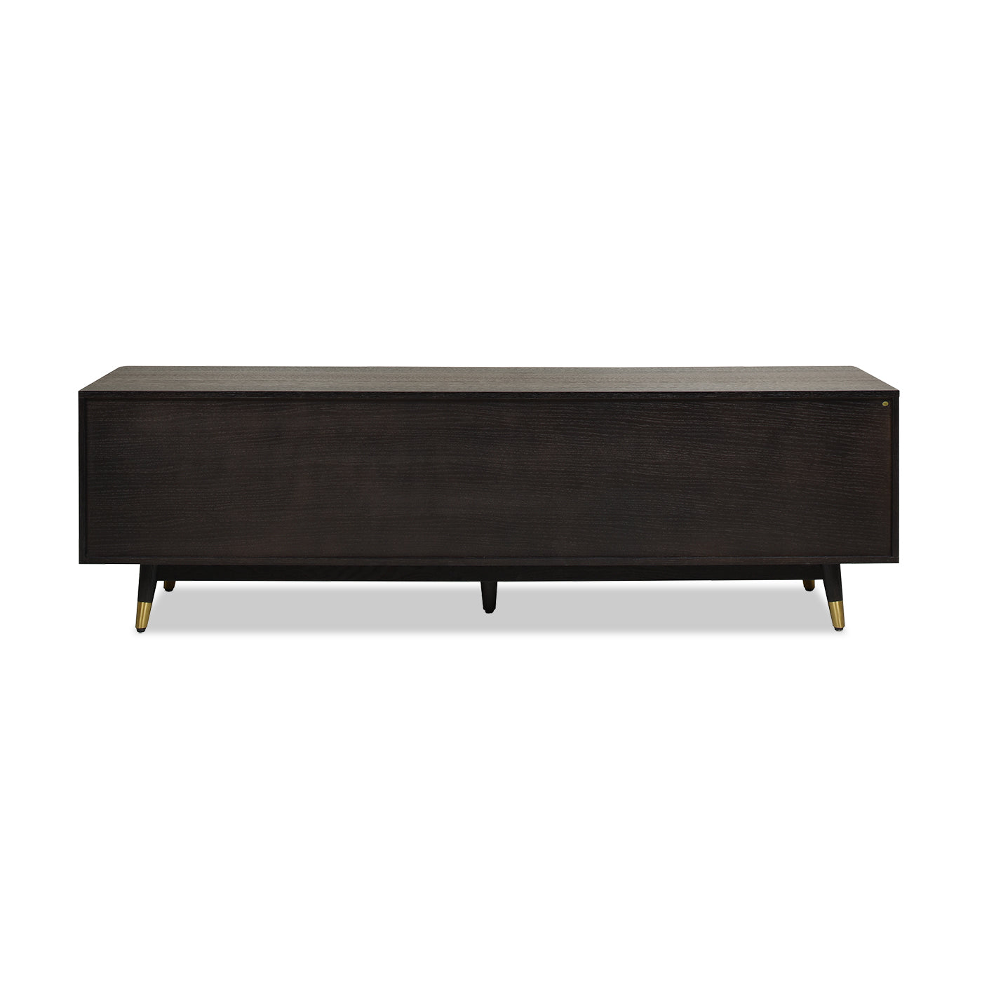 Hausen 71" Mid Century Modern Storage Media Console, Brown Oak Wood & Veneer Brown Oak 70 79 Inches Solid Wood Mdf Solid Wood Mdf