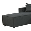 Kode 132 Inch Modular Sofa With Reversible Chaise And Pillows, Dark Gray Gray Wood Fabric 4 Seat