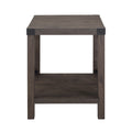 Farmhouse Metal X Accent Table With Lower Shelf Sable Grey Gray Mdf