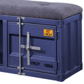 Grey And Blue Storage Bench Grey Blue Bedroom Grey Industrial,Modern Shelves Fabric Metal