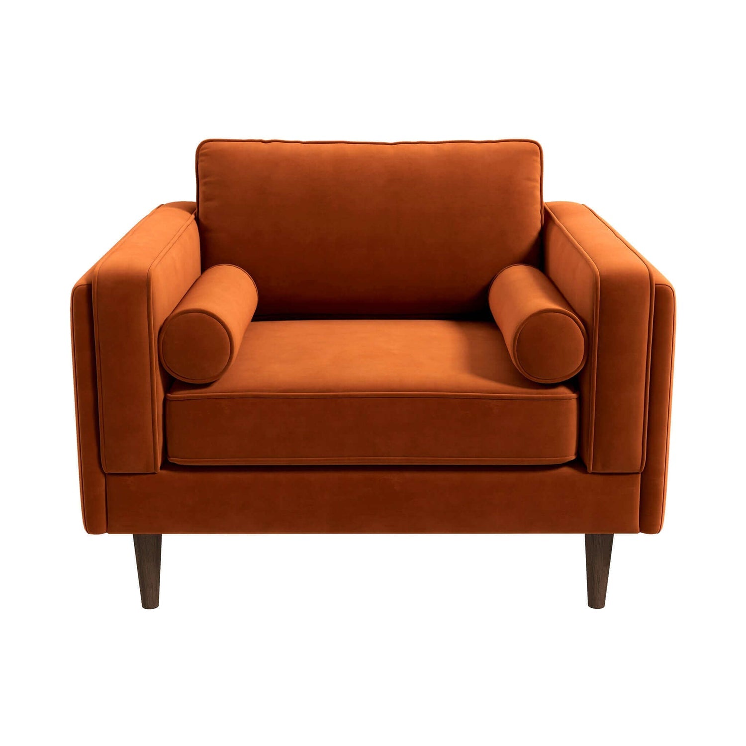 Amber Velvet Lounge Chair Orange Velvet