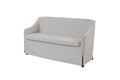 Slip Covered Settee With Casters Beige Upholstered
