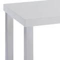 White High Gloss And Chrome End Table White Silver Primary Living Space Rectangular Wood Metal