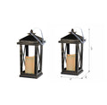 Set Of 2 Menifee Lantern With Led Candle, Tall 5X5X11