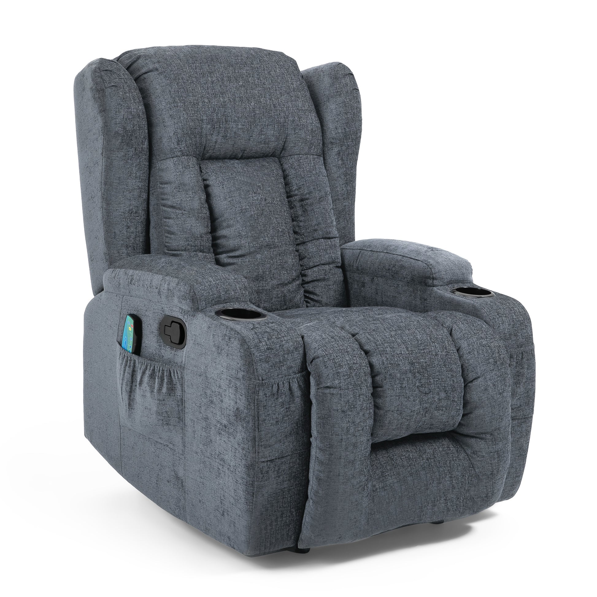 Massage Recliner Charcoal Fabric