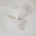 3 Piece Tufted Cotton Chenille Palm Comforter Set Off White King Cal King King Off White Cotton