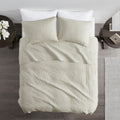 3 Piece Quilt Set Cream Full Queen Full Cream Cotton