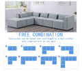 Modular Sofa Grayish Blue Chenille Fabric, Simple And Grand, The Seat And Back Is Very Soft. This Is Also A Knock Down Sofa Grayish Blue Chenille 6 Seat