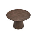 47.24'' Round Modern Style Mdf Wood Dining Table For Kitchen, Living Room, Cafe, Stylish Leisure Desk With Sturdy Cylindrical Base, For Small Spaces, Apartment,Brown Brown Mdf