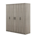 4 Door Wardrobe With 1 Drawer, Gray Grey Gray Bedroom Contemporary Mdf