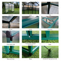 Newly Marketed Gain Height Windproofaluminum Greenhouse 6X4 Ft Polycarbonate Greenhouse Raised Base And Anchor Aluminum Heavy Duty Walk In Greenhouses For Outdoor Backyard In All Season Green Aluminium Alloy