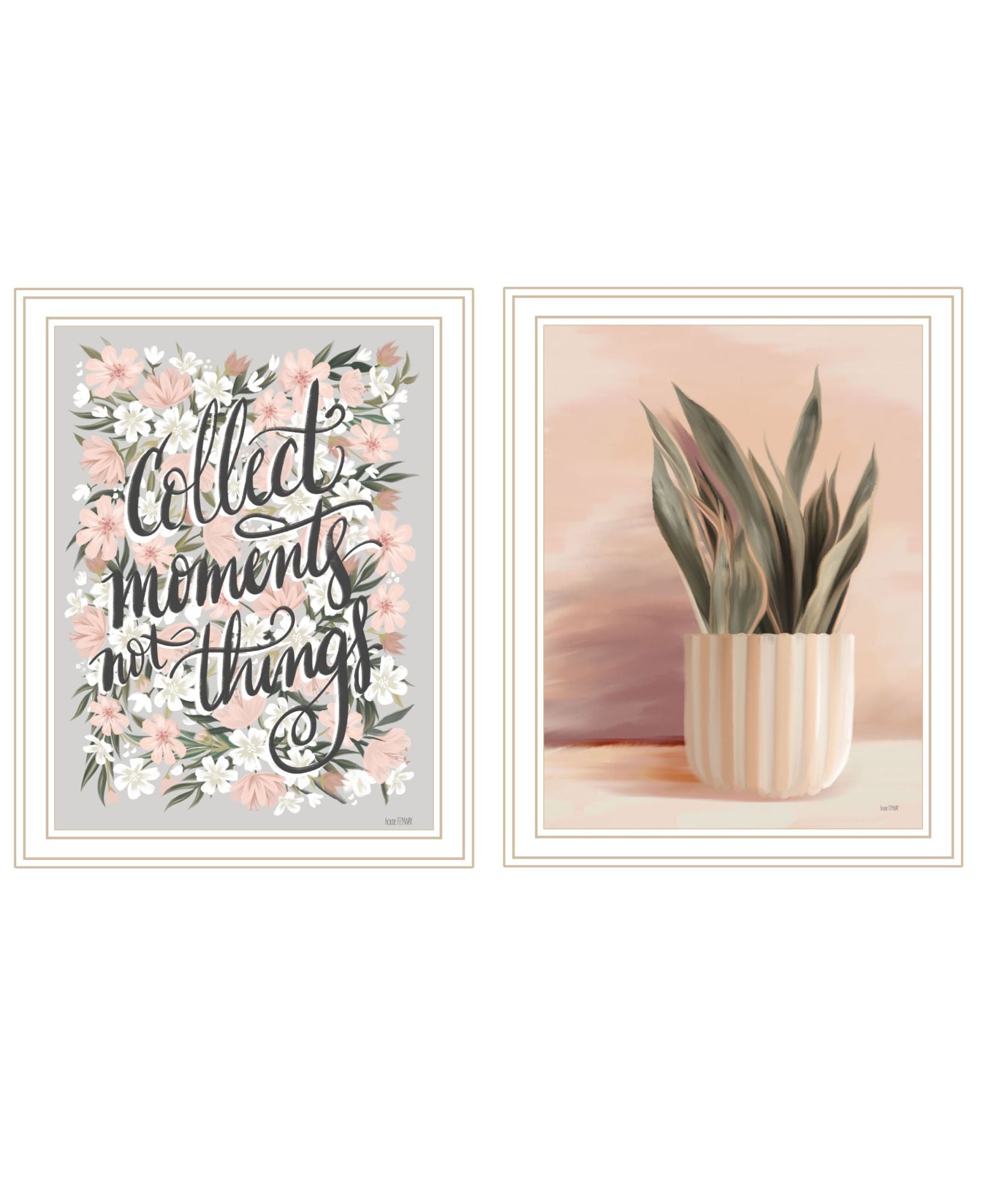 "Collect Moments Not Things" Framed Wall Art For Living Room, Wall Art Print For Home Decor, Bedroom Wall Art By House Fenway Multicolor Wood Paper