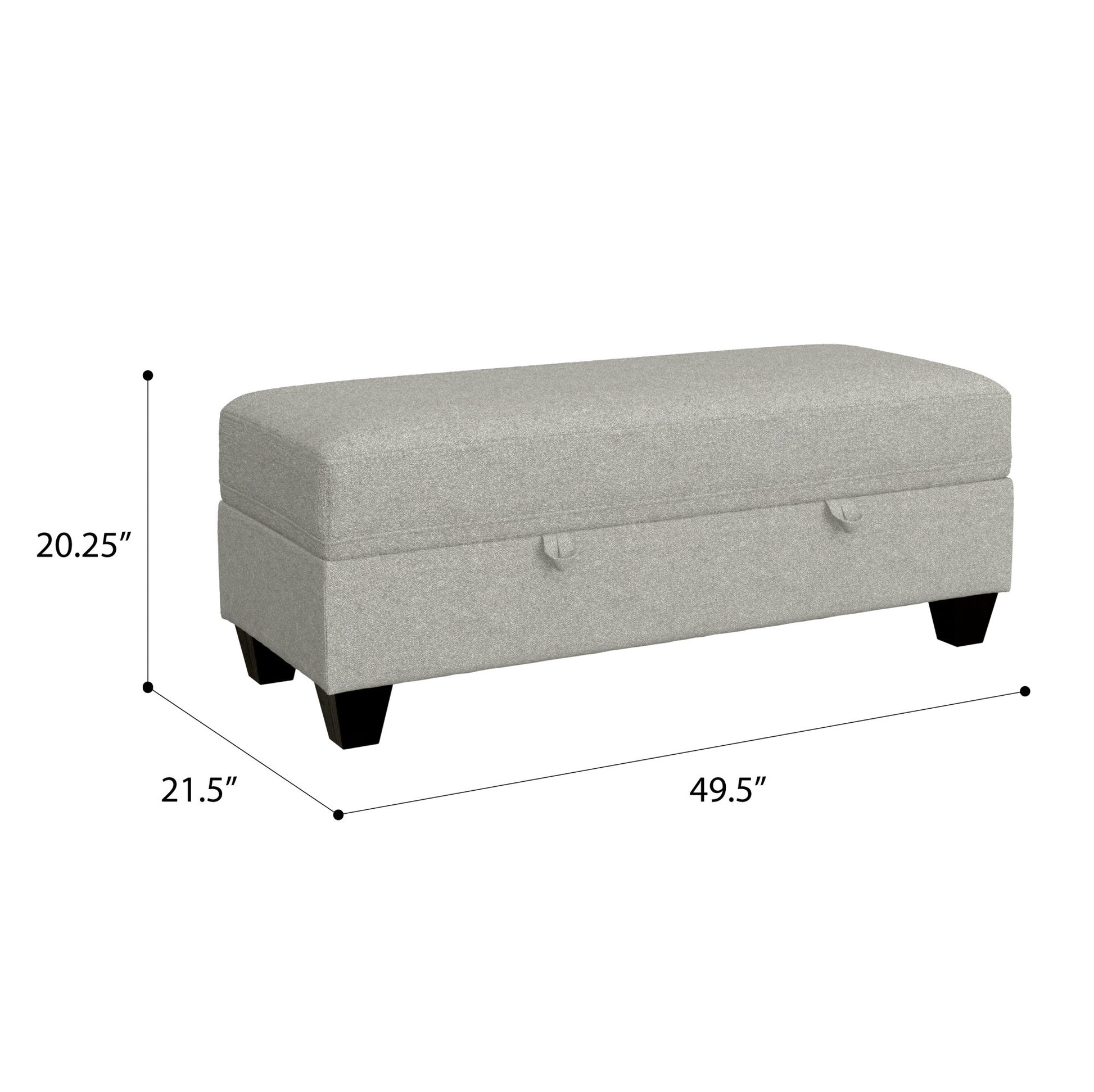 Drason Gray Storage Ottoman Gray Foam Engineered Wood