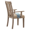 Beige And Maple Padded Arm Chair Set Of 2 Solid Beige Brown Dining Room Arm Chair Solid Back Set Of 2 Wood Fabric