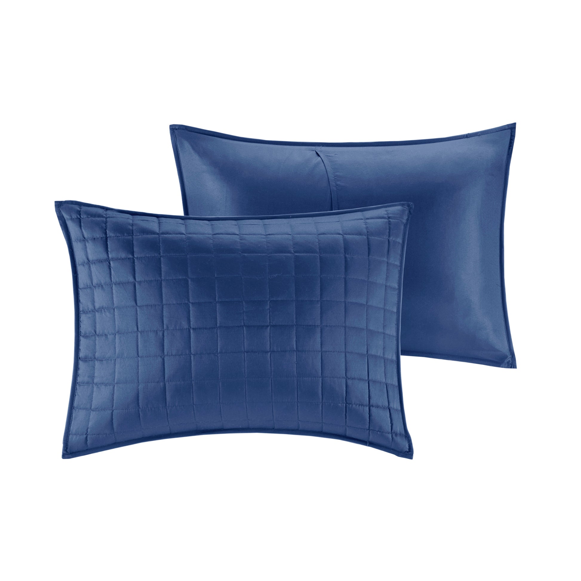 8 Piece Comforter And Quilt Set Collection Navy Full Queen Full Navy Polyester