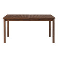 Contemporary Slat Top Acacia Wood Outdoor Dining Table Dark Brown Dark Brown Acacia Wood