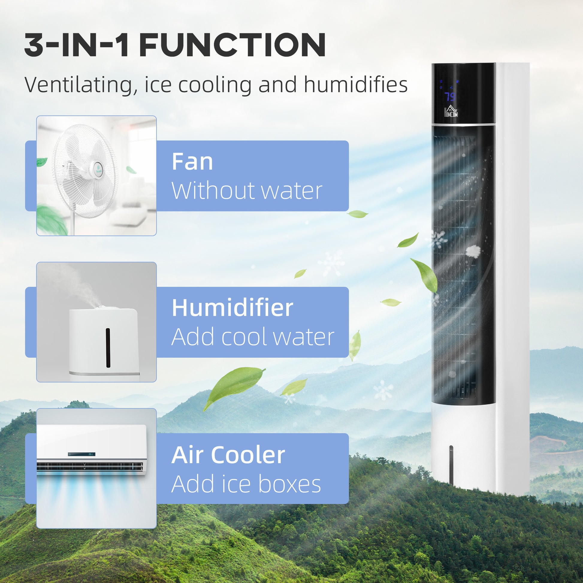 Homcom 42" Oscillating Evaporative Air Cooler For