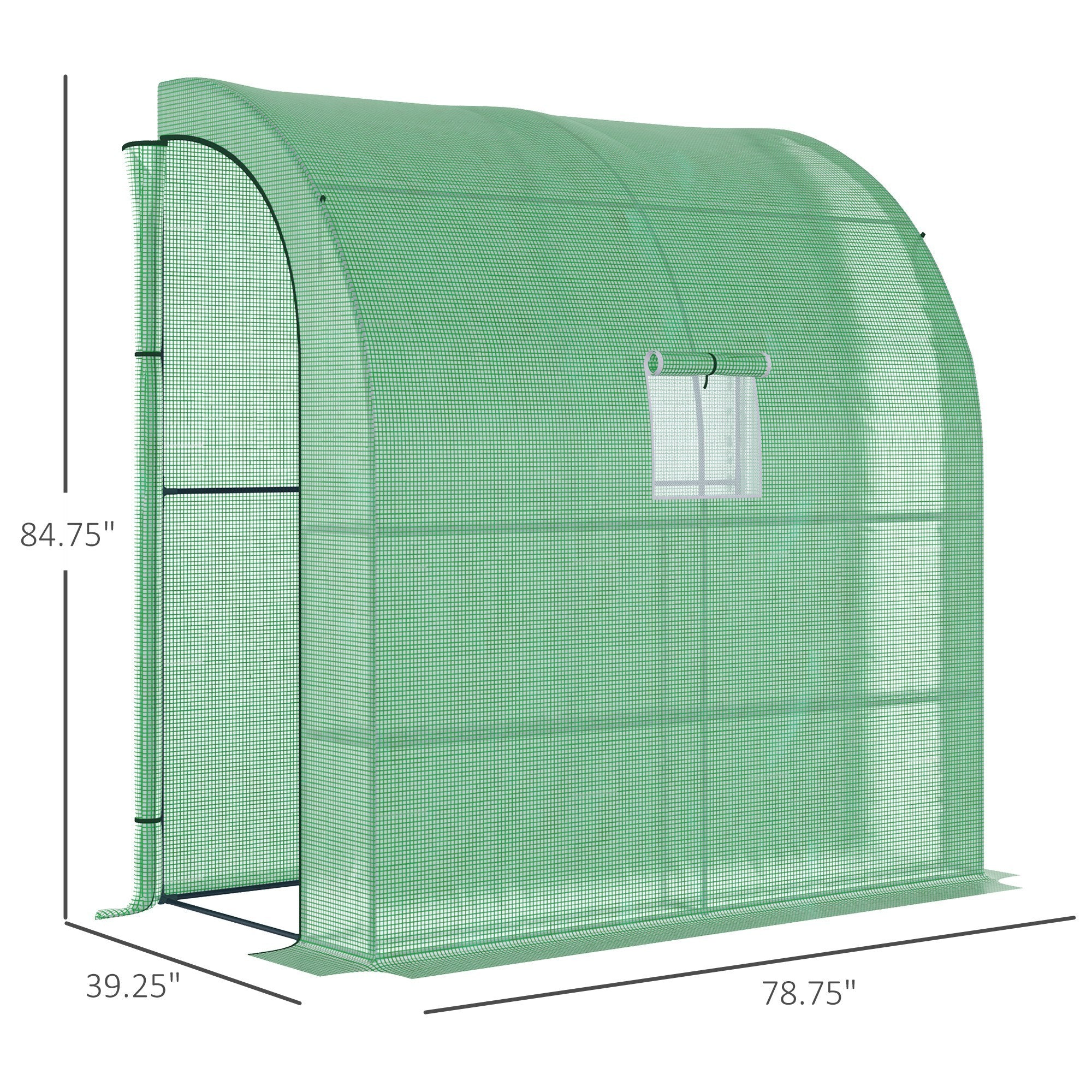 Outsunny 7' X 3' X 7' Lean To Greenhouse, Walk In Green House, Plant N