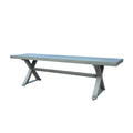 Modern Outdoor Aluminum Dining Bench, Dark Gray -