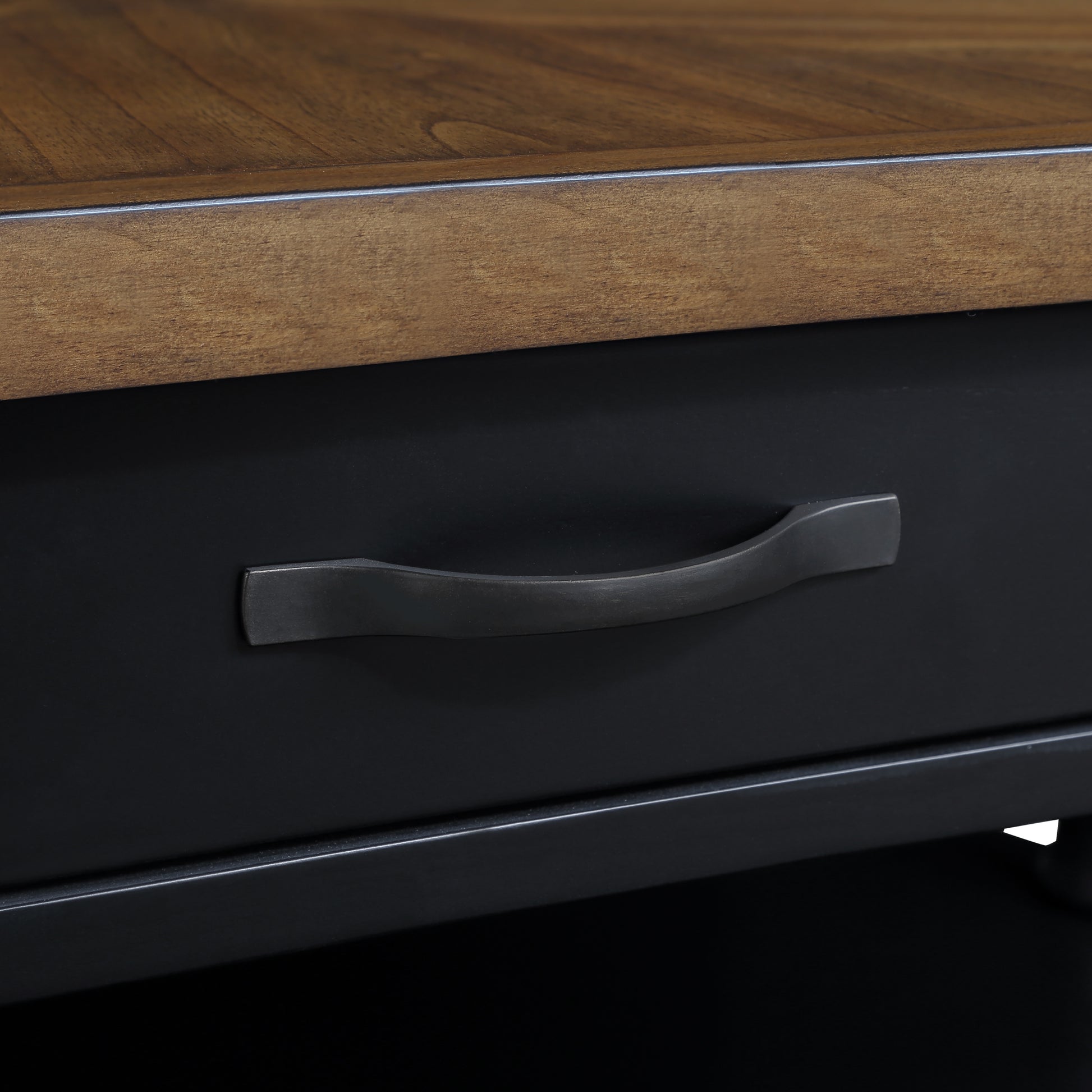 2 Tier Retro Hexagon Living Room Solid Wood Coffee Table With Shelf & Drawer, 36'' Mid Century Center Coffee Table For Living Room, Office. Black And Cherry Top Black Pine