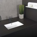 Dax Ceramic Square Single Bowl Undermount Bathroom Basin White Ceramic