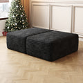 Sofa Ottoman ,No Assembly Required,Black Plush Corduroy Fabric Black Modern Foam Foam 1 Seat
