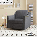 360 Degree Swivel Armchair Cotton Linen Skin Friendly Fabric Ergonomic Design Brass Nail Decorative Armchair Living Room Chairs Bedroom Chairs Living Room Chairs Black Legs Suitable For Indoor Homes Black Gray Modern Foam Cotton Linen