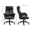 Vinsetto Heavy Duty Pu Leather Office Chair Hold Up To 400Lb, Black Black Pu Leather