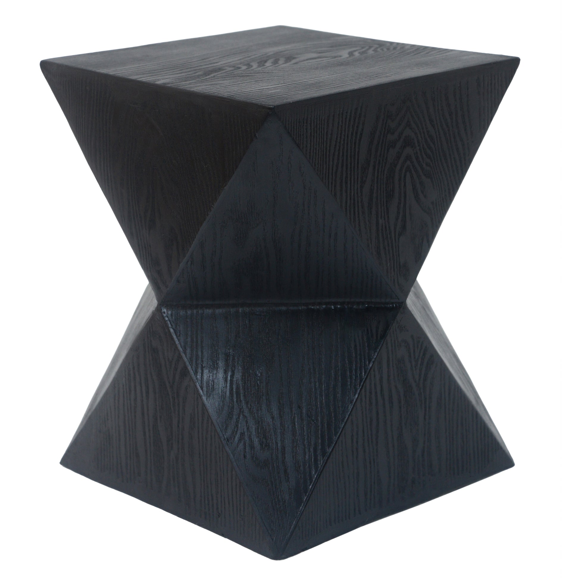 Prismatic Symmetry Side Table Black Concrete