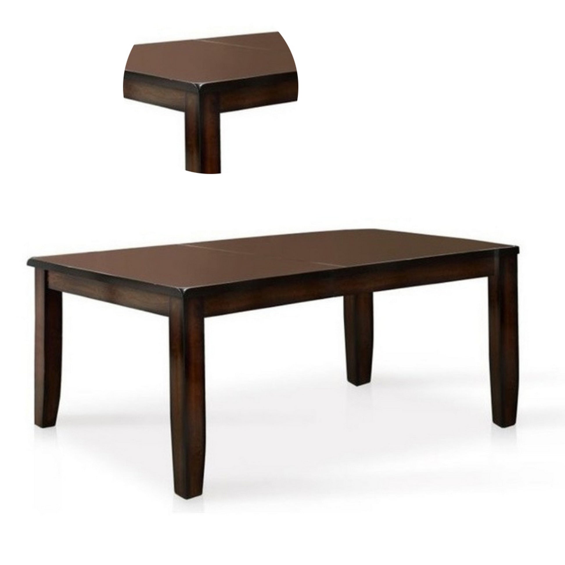 Dickinson I Transitional Style Dining Table, Dark Cherry Finish Dark Brown Wood
