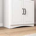 Wooden Kitchen Cabinet White Pantry Room Storage Microwave Cabinet With Framed Glass Doors And Drawer White Mdf