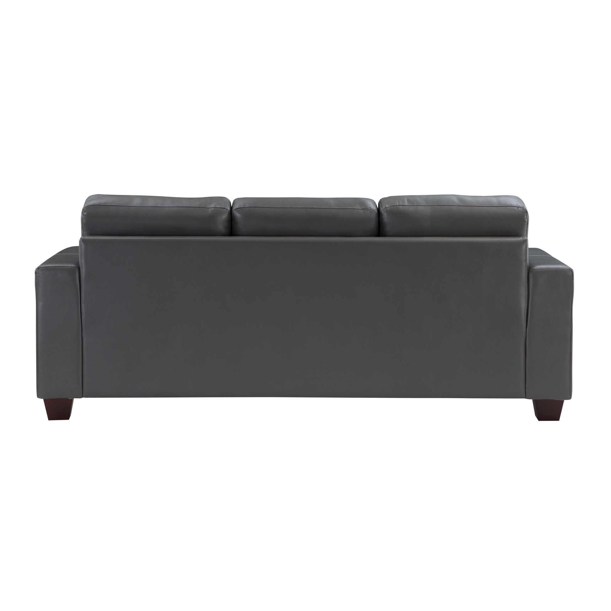 Living Room Gray Modern Comfort Sofa 1Pc Premium Faux Leather Upholstery Tufted Detail Solid Wood Frame Furniture Gray Faux Leather Wood Primary Living Space Modern Faux Leather 3 Seat