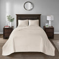 Reversible Bedspread Set Cream Twin Cream Cotton