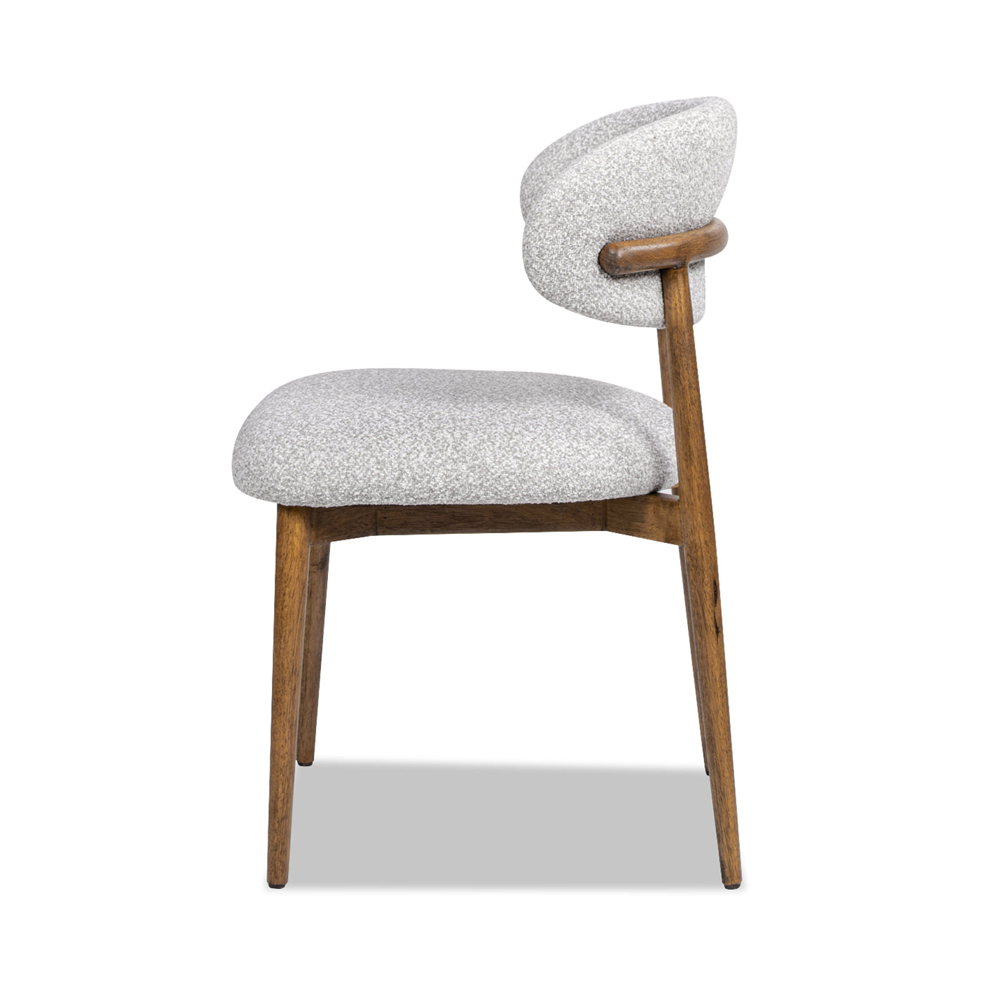 Locke 20.5" Modern Upholstered Dining Chair With Wood Frame, Salt & Pepper Boucle Gray Foam Boucle