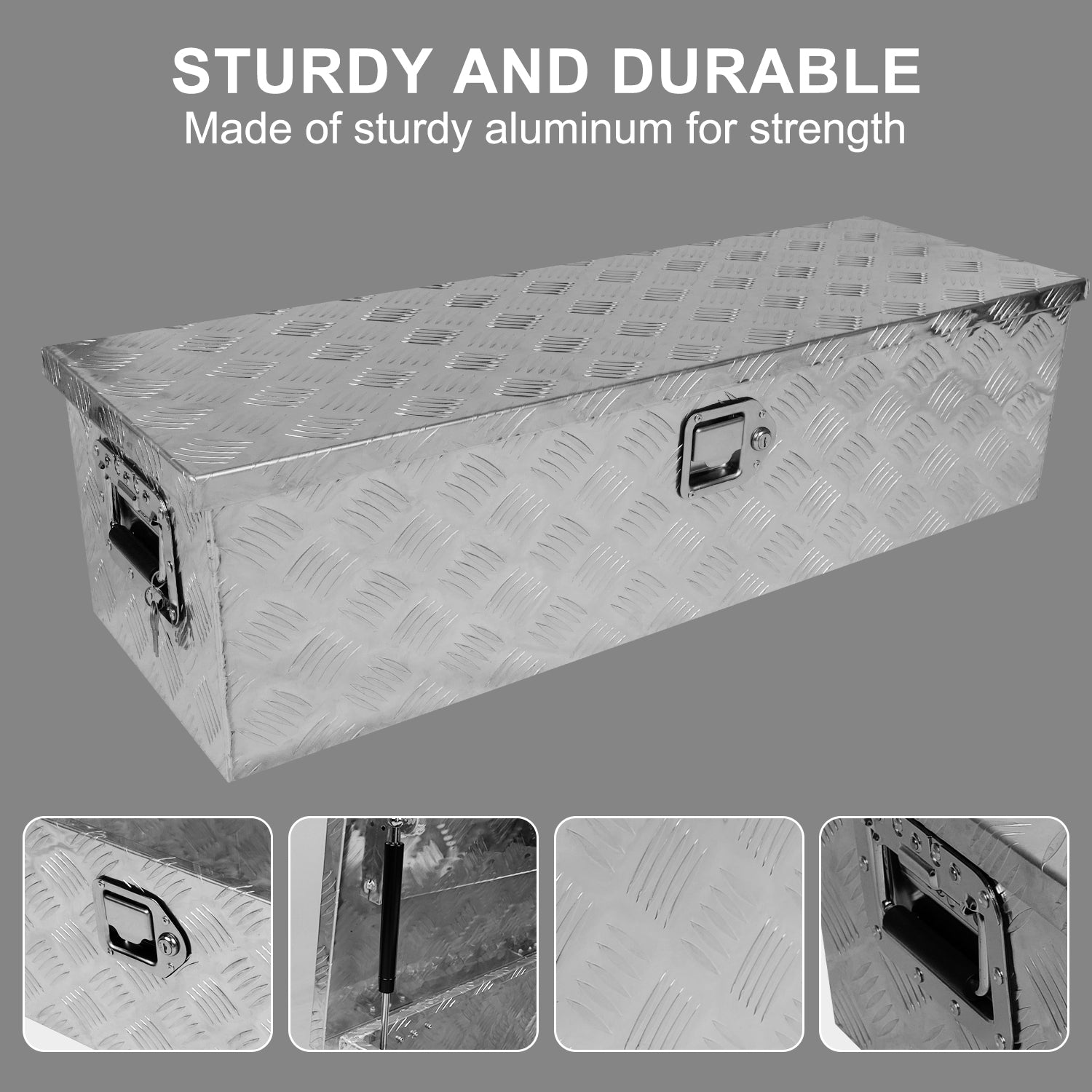 39 Inch Truck Bed Tool Box Aluminum Heavy Duty Trailer Tool Box For Pickup Truck Bed Rv Toolbox With Handle And Lock Silver Silver Aluminium