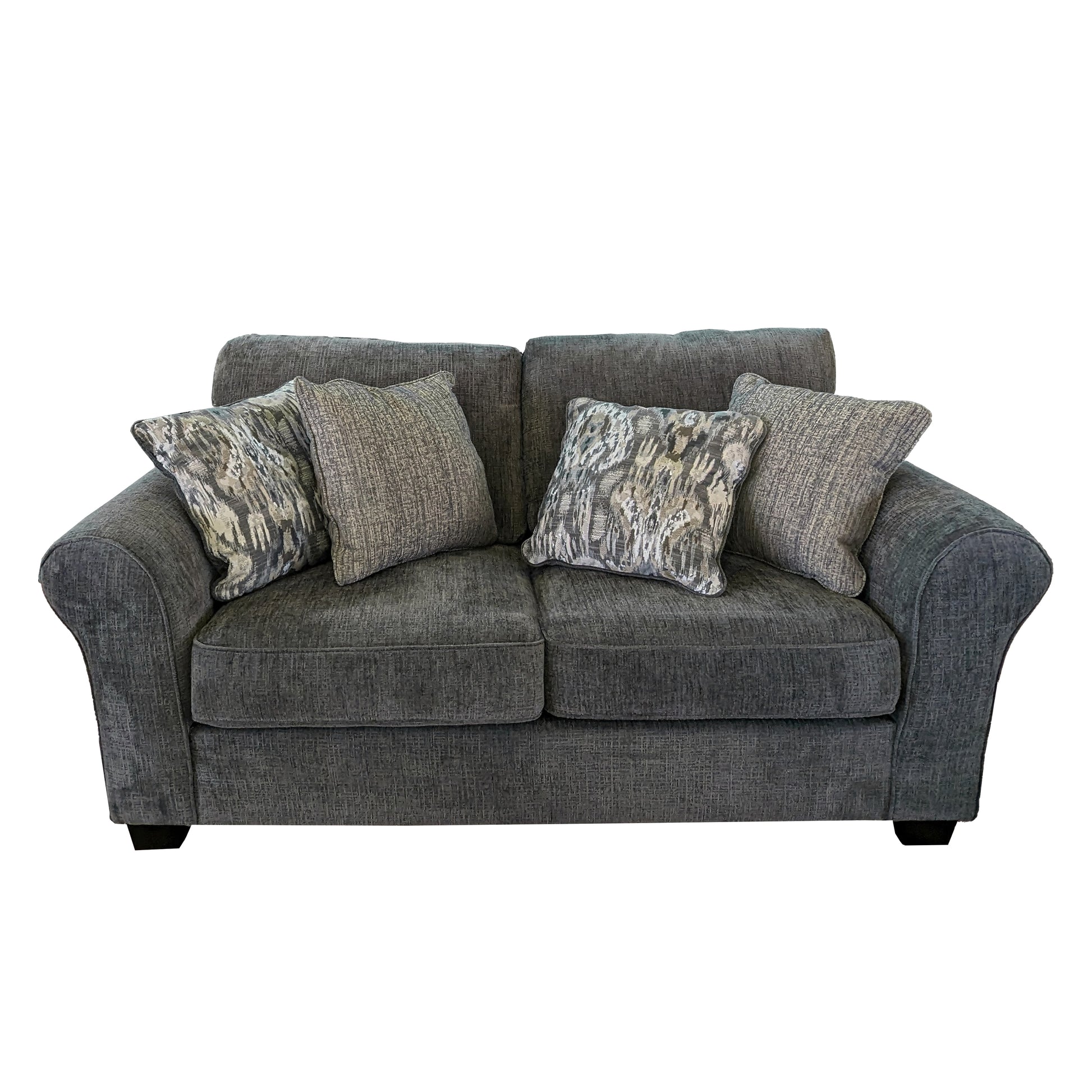 Romeo Grey Loveseat Grey Wood Polyester Blend