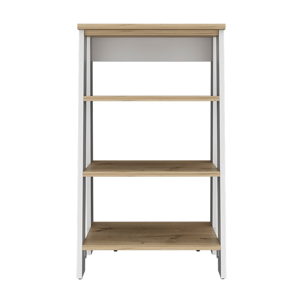 Linen Cabinet Jenne, Four Open Shelves, Light Oak White Finish Light Oak Particle Board