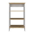 Linen Cabinet Jenne, Four Open Shelves, Light Oak White Finish Light Oak Particle Board