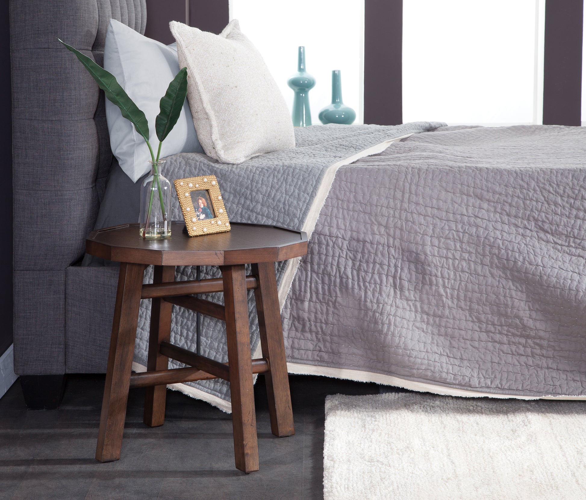 Paisley Side Table Brown Brown Wood