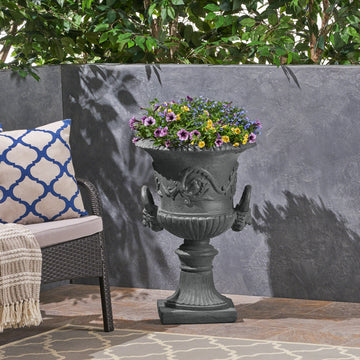 Mgo Garden Urn Planter Antique Gray Magnesium Oxide