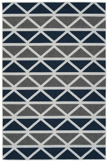 Contemporary, Transitional, Geometric, Nautical, Textured 1'9" X 3' Rectangle Throw Rug Grey Polypropylene