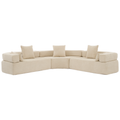 Arrived Oversized Combination Sofa,Curved Sofa,Upholstered 4 Seater Couch For Living Room, Modern Modular 3 Piece Free Combination, Semicircular Modular Sofaboucle, Khaki Khaki Polyester Primary Living Space Soft Tight Back Modern Square Arms Foam