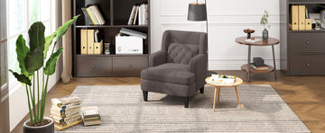 Upholstered Accent Chair Tufted Armchair For Living Room And Bedroom, Russet Brown Brown Birch Foam Teddy