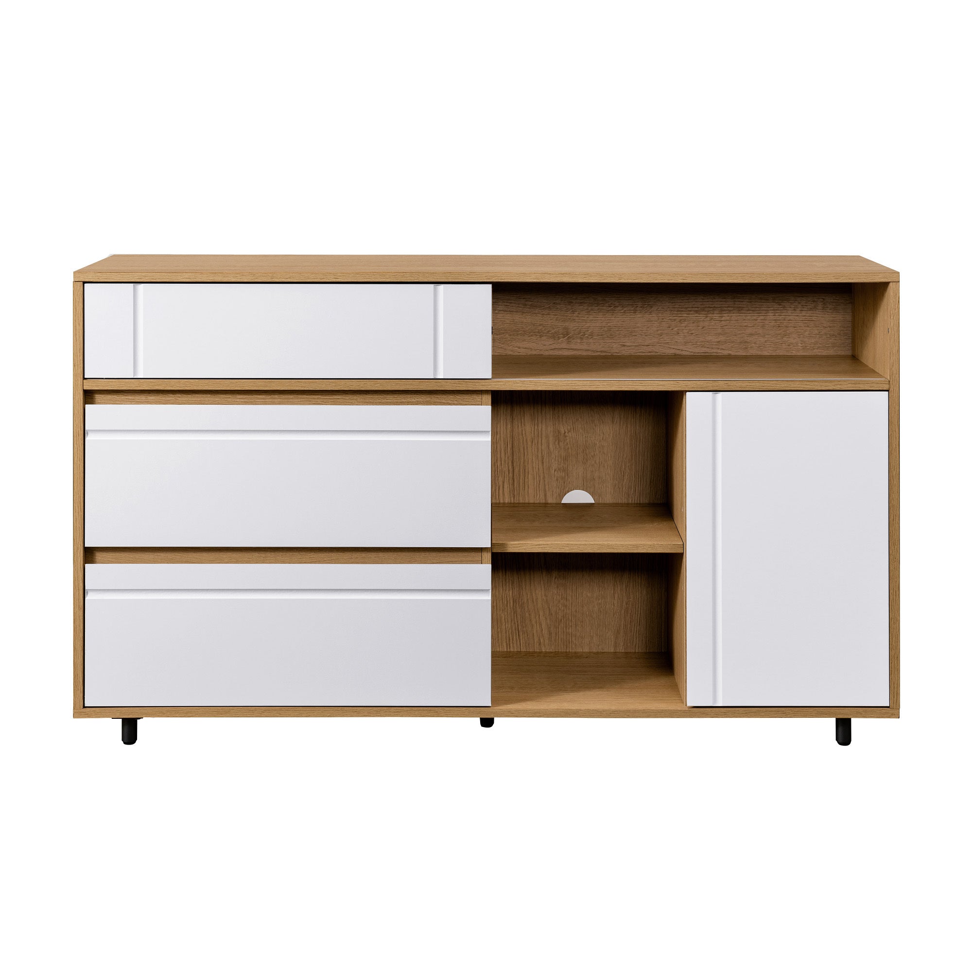 Contemporary Detailed Door Sideboard With Open