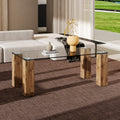 Glass Top Coffee Table,Tea Table, With Mdf Legs Stylish Blend Of Elegance And Durability 44.9